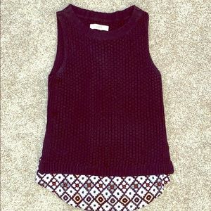 Sweater tank with blousy bottom